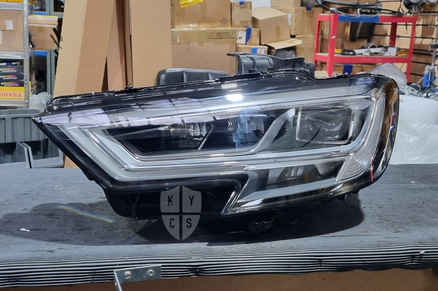 Audi A3 S3 RS3 8V headlight restored with a new lens, headlight lens replacement