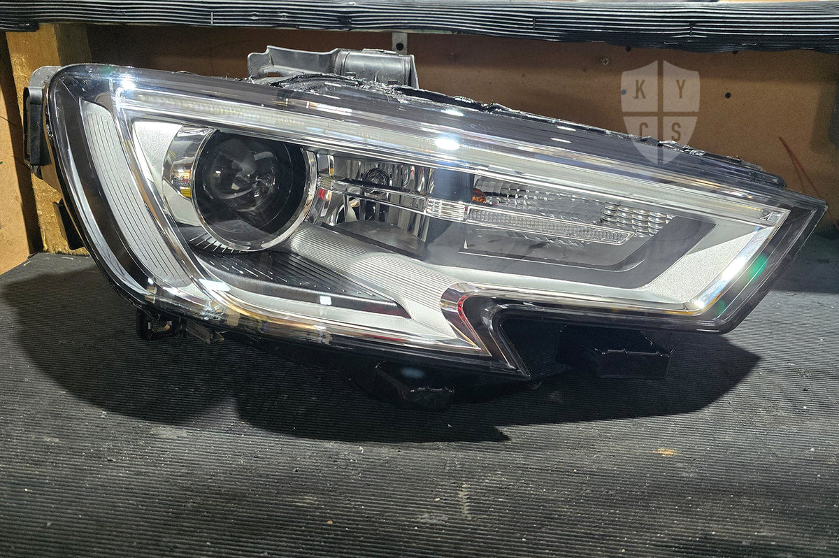 Audi A3 S3 RS3 8V headlight repair UK: new headlight lens fitted by KYCS