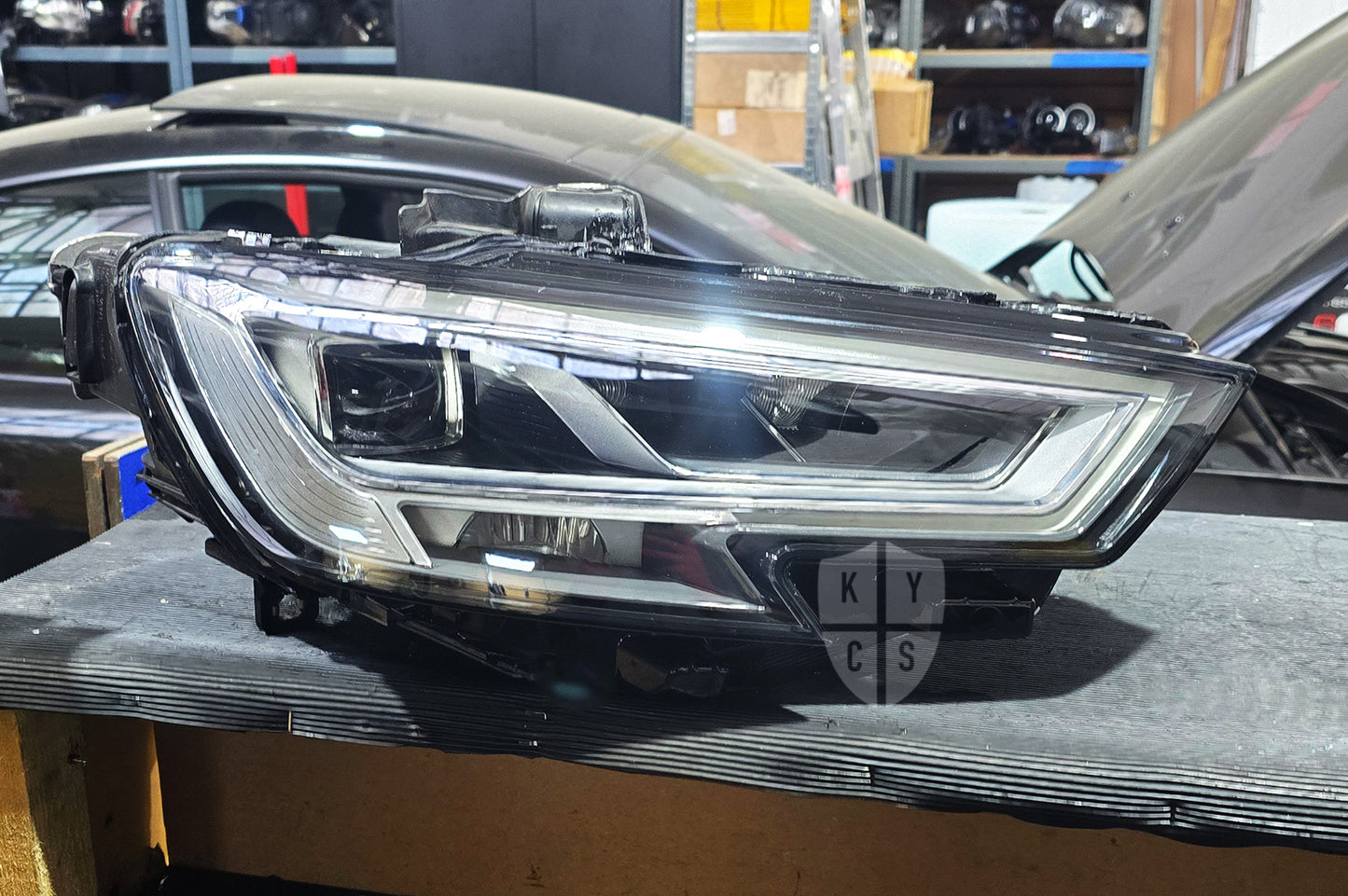 Audi A3 S3 RS3 8V headlight restored with a new lens, headlight lens replacement (photo 12)