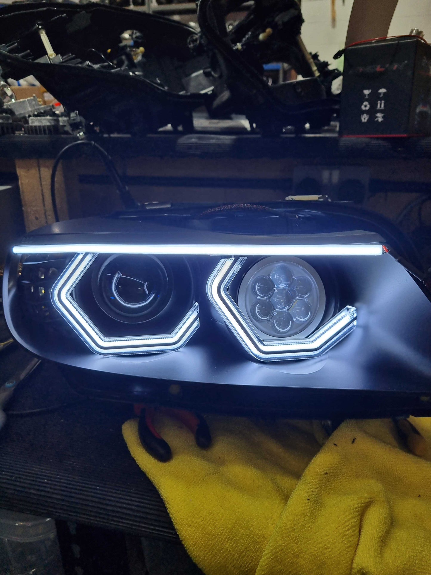 Available Now - E90/E91 Halogen (BavGruppe Design Vision Dual Colour White/Orange Angel Eyes)