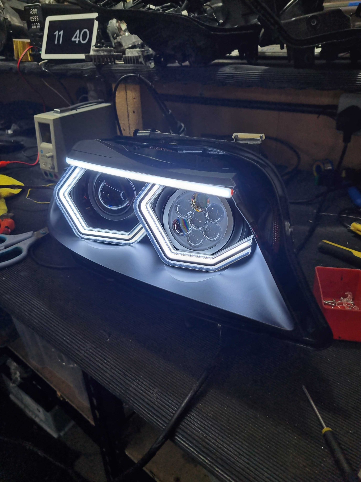 Available Now - E90/E91 Halogen (BavGruppe Design Vision Dual Colour White/Orange Angel Eyes)