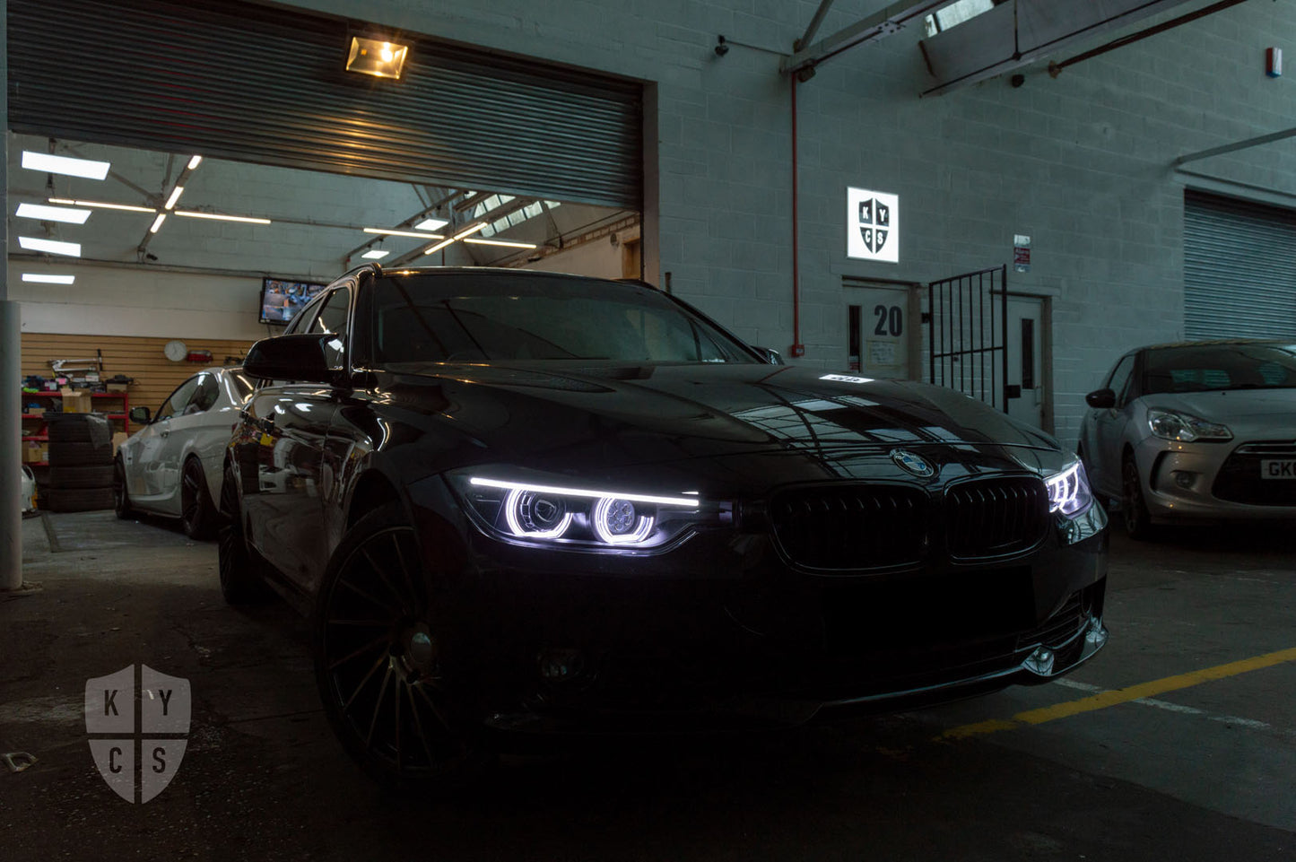 Select the following options to get the same headlights pictured above: BavGruppe Design 3/4 DTM Angel Eyes (White) | Modern Blackout Paintwork | Bi-LED 2.5" Projector With LED Bulb | High Beam LED Unit (Array Style) | LED Eyebrow Strip (Switchback) | New Lenses | LED Indicators