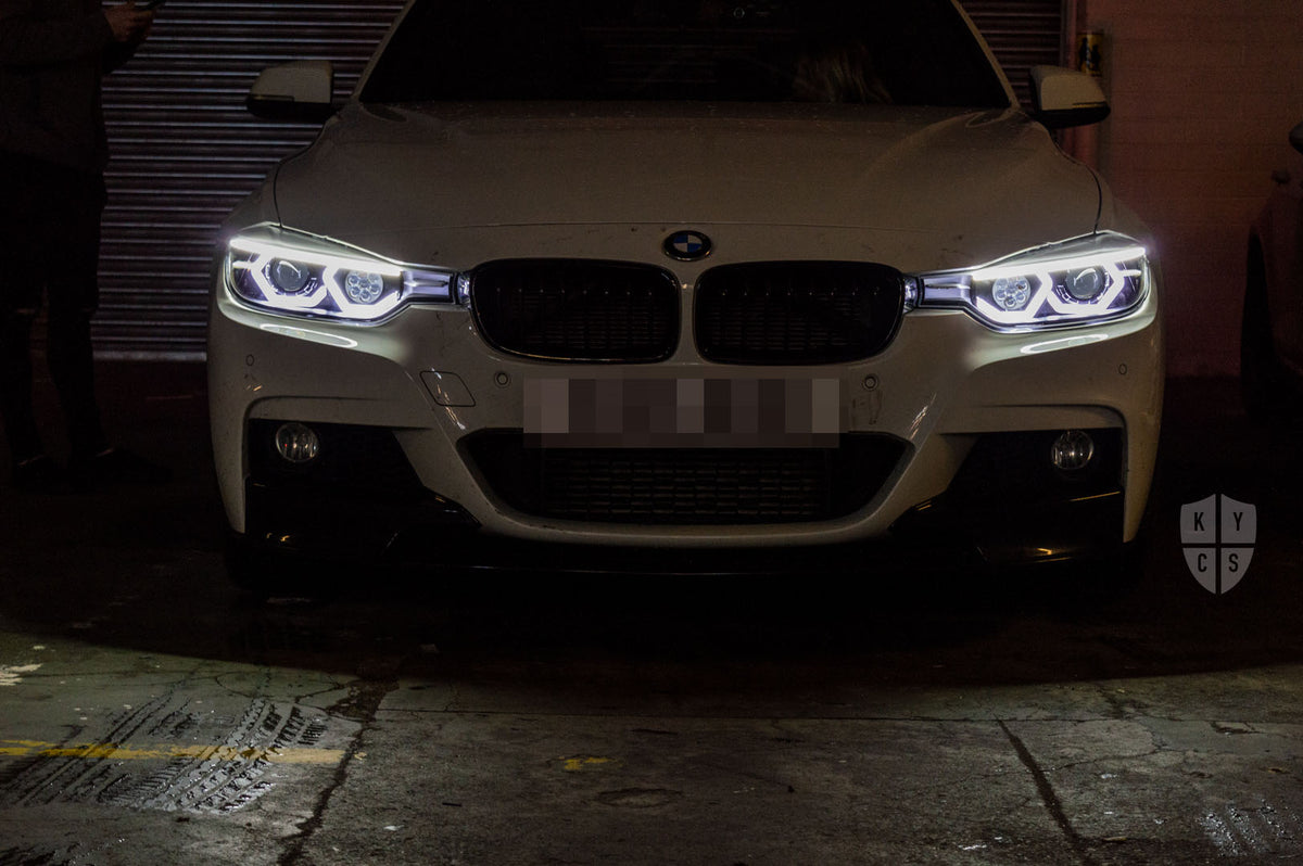 Select the following options to get the same headlights pictured above: BavGruppe Design Vision Angel Eyes (White) | Modern Blackout Paintwork | Bi-LED 2.5" Projector With LED Bulb | High Beam LED Unit (Array Style) | LED Eyebrow Strip (Switchback) | New Lenses | LED Indicators