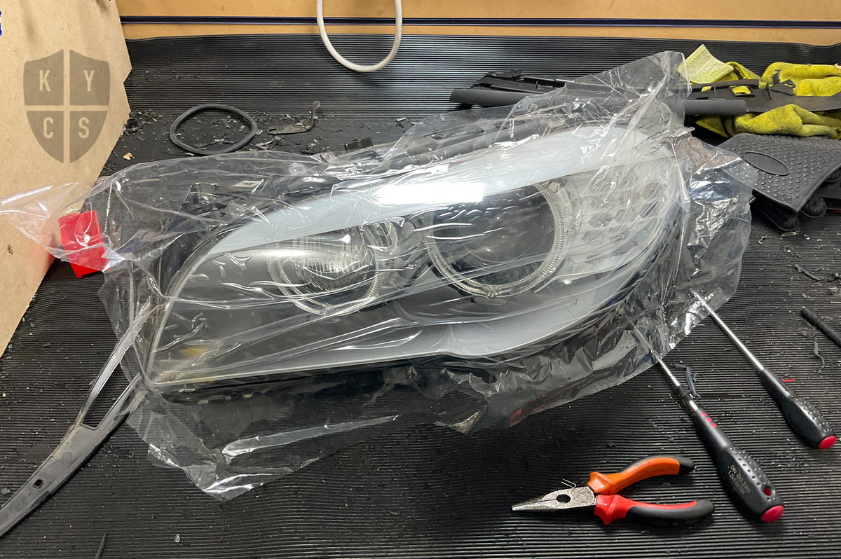 BMW 5 Series F10 F11 F07 Headlight Refurbishment & Repair From Water Damage