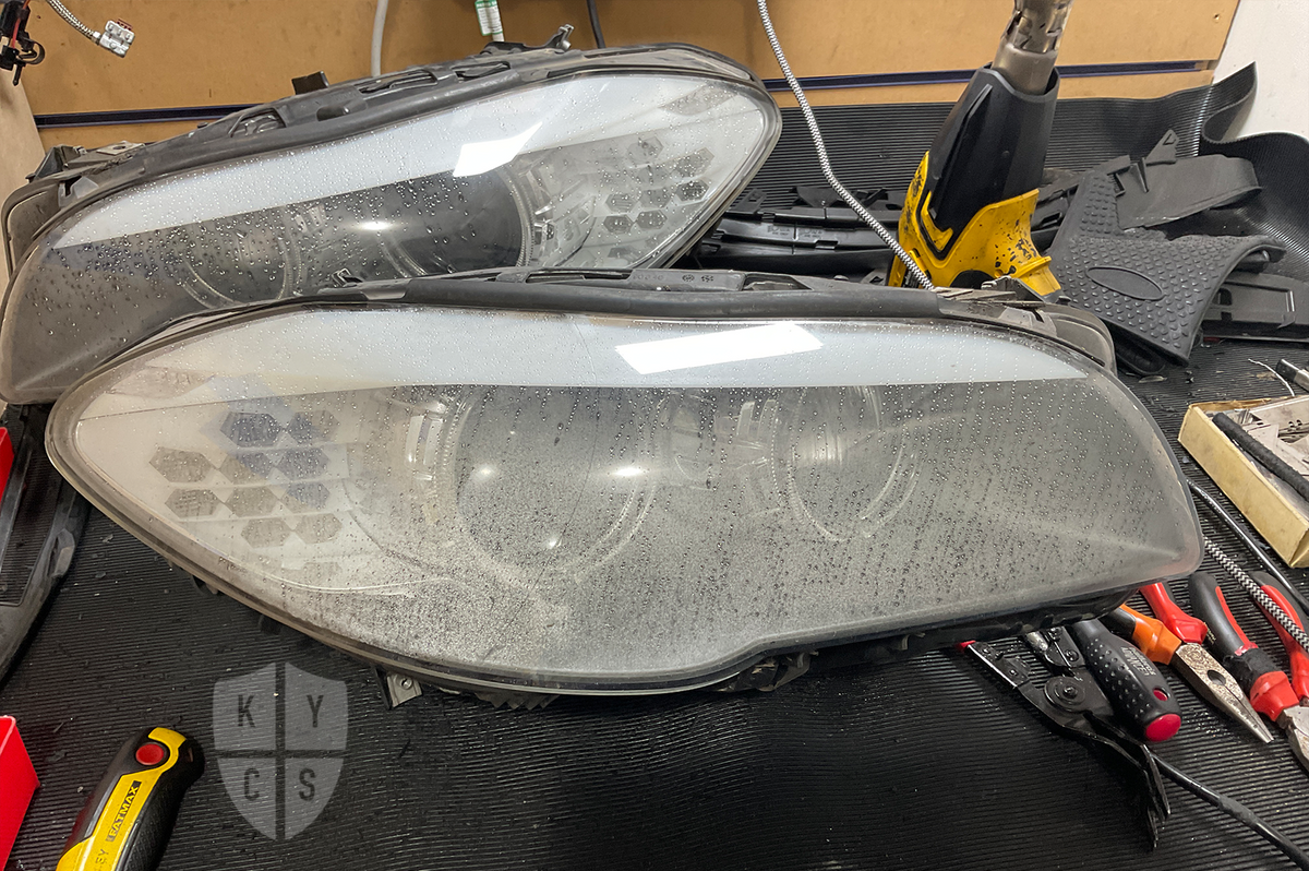 BMW 5 Series F10 F11 F07 Headlight Refurbishment & Repair From Water Damage