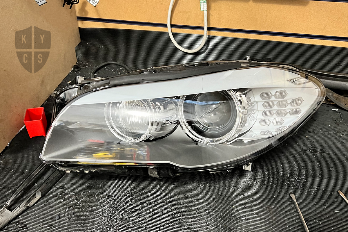BMW 5 Series F10 F11 F07 Headlight Refurbishment & Repair From Water Damage