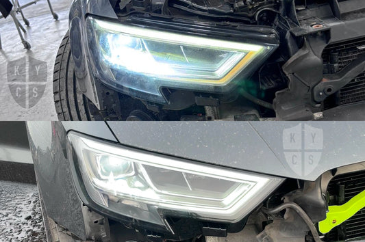 Audi A3 S3 RS3 (8V) Headlight Refurbishment & Repair From Burnt Yellowing LED DRL