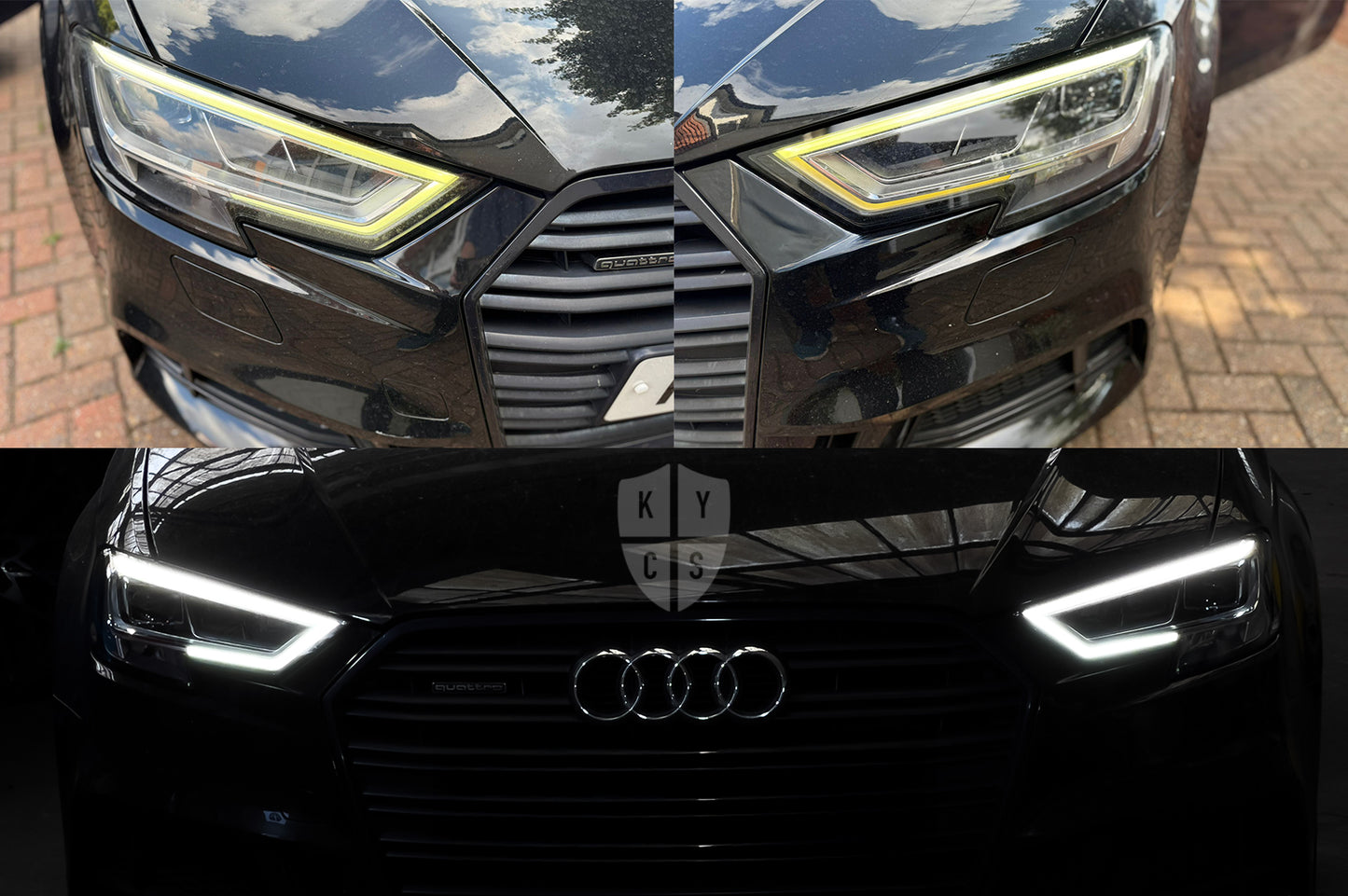 Audi A3 S3 RS3 (8V) Headlight Refurbishment & Repair From Burnt Yellowing LED DRL