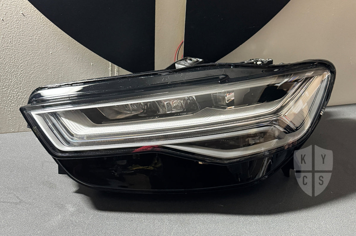 New replacement headlight lens for Audi A6 S6 RS6 C7 facelift (2014 to 2018): headlight lens replacement for cracked, yellowed or damaged lenses, headlight repair