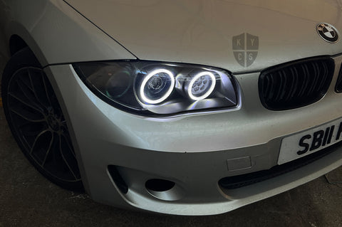 New replacement headlight lens for BMW 1 Series & 1M E81 E82 E87 E88 (2004 to 2013) (view 1): headlight lens replacement for cracked, yellowed or damaged lenses, headlight repair