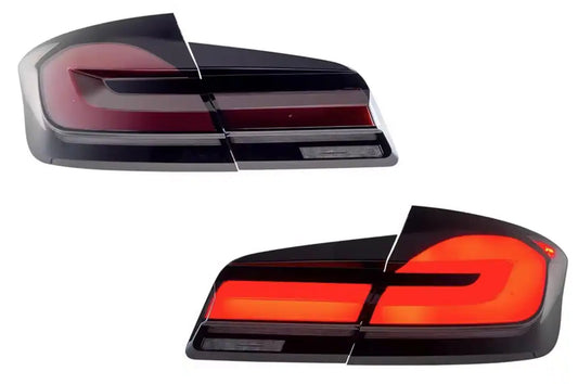 BayOptiks - BMW F10 5 Series & M5 Tail Lights - Sequential G30 F90 LCI Style (Red)