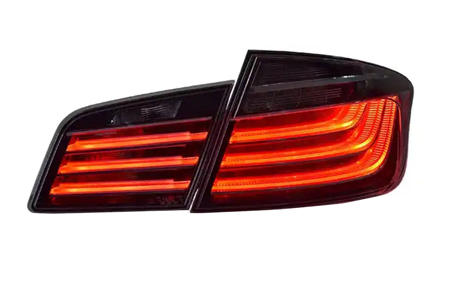 BayOptiks - BMW F10 5 Series & M5 Tail Lights - LCI Style (Smoked Red)