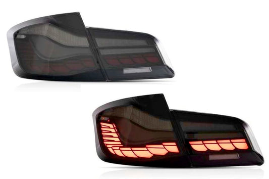 BayOptiks - BMW F10 5 Series & M5 Tail Lights - Sequential OLED GTS Style (Smoked)