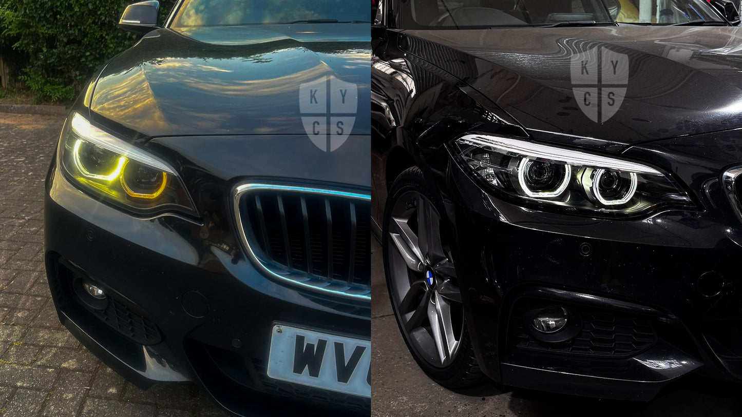 BMW 2 Series & M2 (F22 F23 F87) Headlight Refurbishment & Repair From Burnt/Yellowing Failed LED DRL