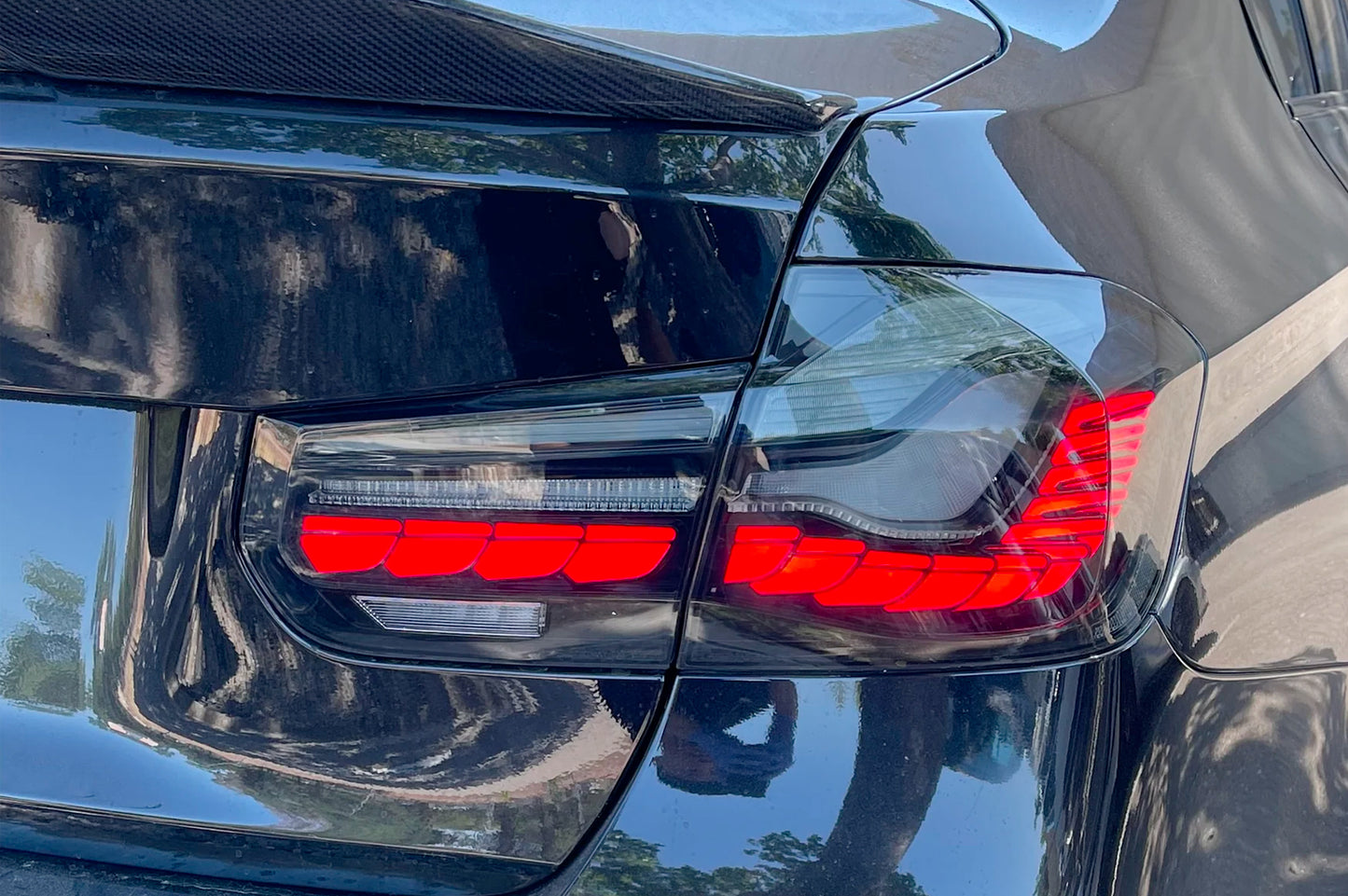 BayOptiks - BMW F30 3 Series & M3 Tail Lights - Sequential OLED GTS Style (Smoked)