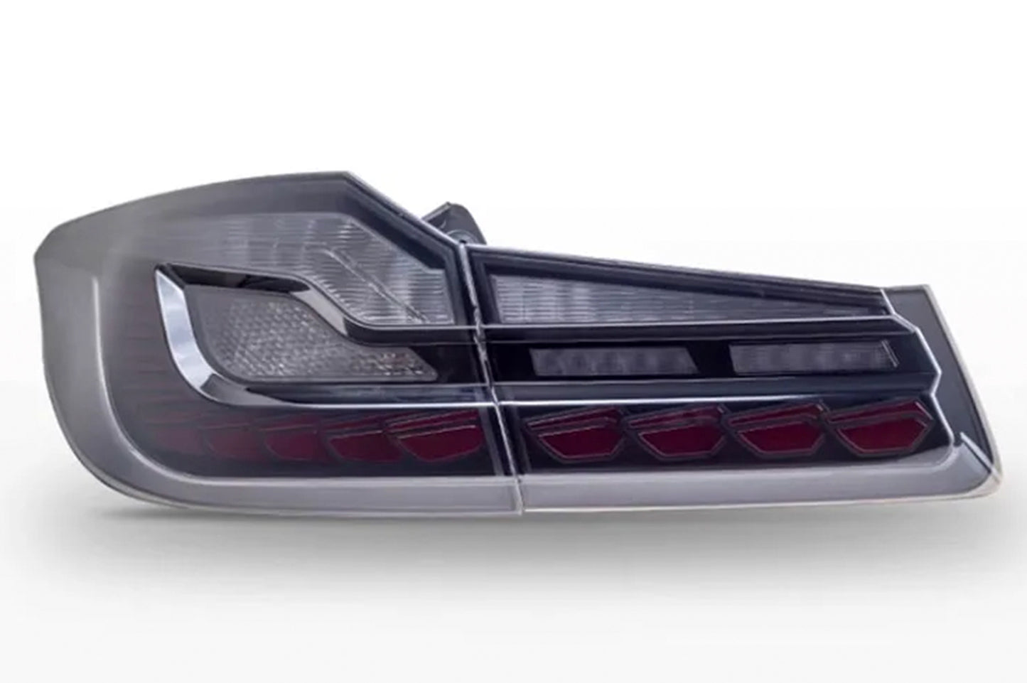 BayOptiks - BMW F90 G30 5 Series & M5 Tail Lights - Sequential OLED GTS Style (Smoked)