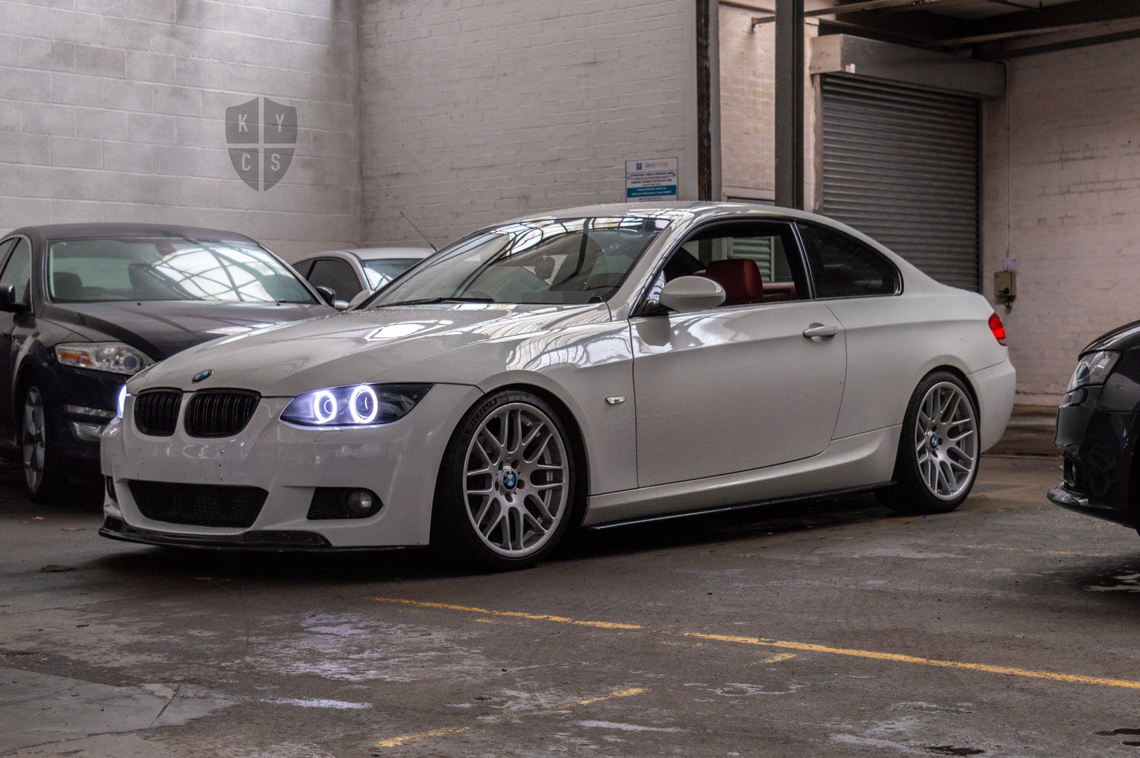 KYCS Exx Full Circle Angel Eyes (White) • Classic Blackout • LED Indicators • Indicator Lenses Removed