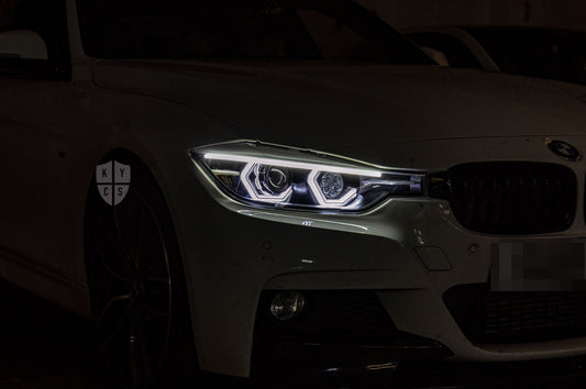 Select the following options to get the same headlights pictured above: BavGruppe Design Vision Angel Eyes (White) | Modern Blackout Paintwork | Bi-LED 2.5" Projector With LED Bulb | High Beam LED Unit (Array Style) | LED Eyebrow Strip (Switchback) | New Lenses | LED Indicators